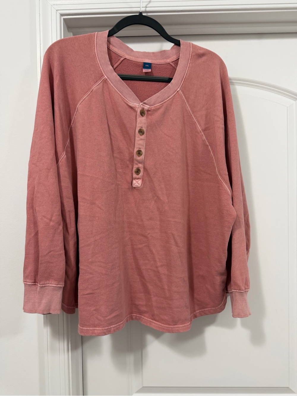 Old Navy Long-Sleeve Henley in Dusty Rose